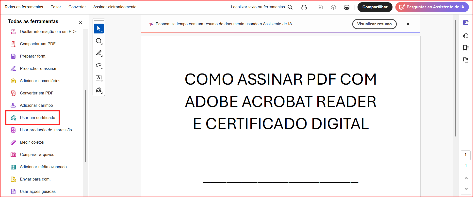 usar um certificado.fw